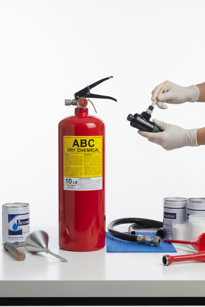10-pound ABC fire extinguisher service and recharge
