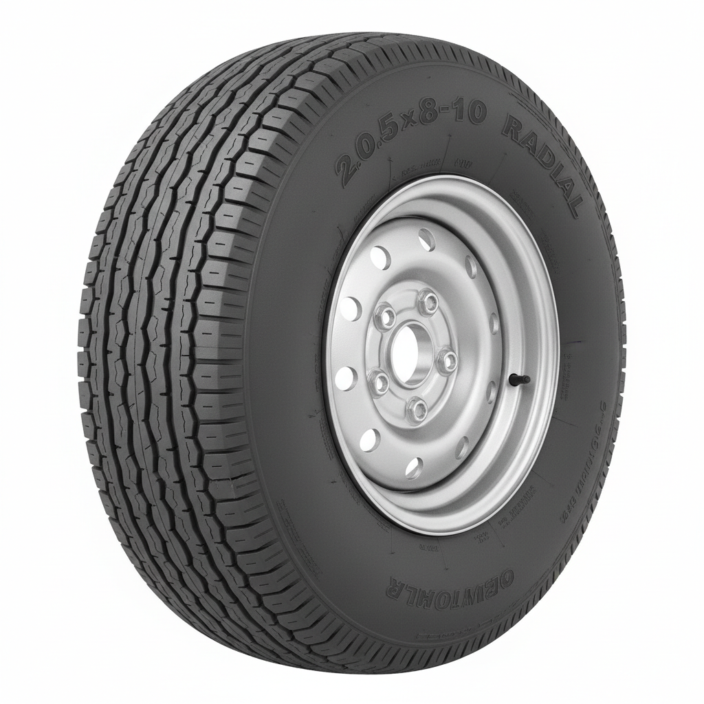 20.5x8-10 pontoon trailer tire and wheel assembly
