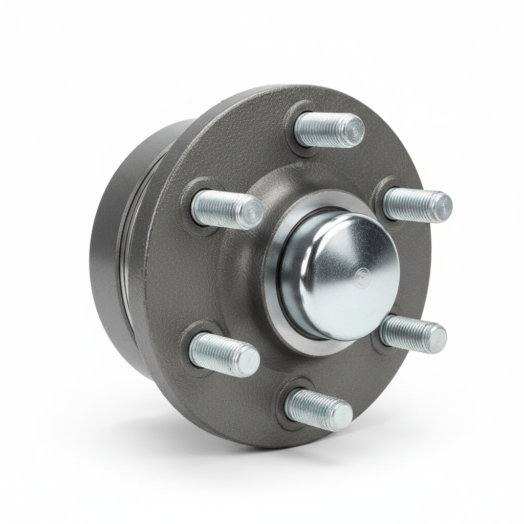 6-lug trailer hub kit pre-packed with bearings for 5,200-7,000 lb axles