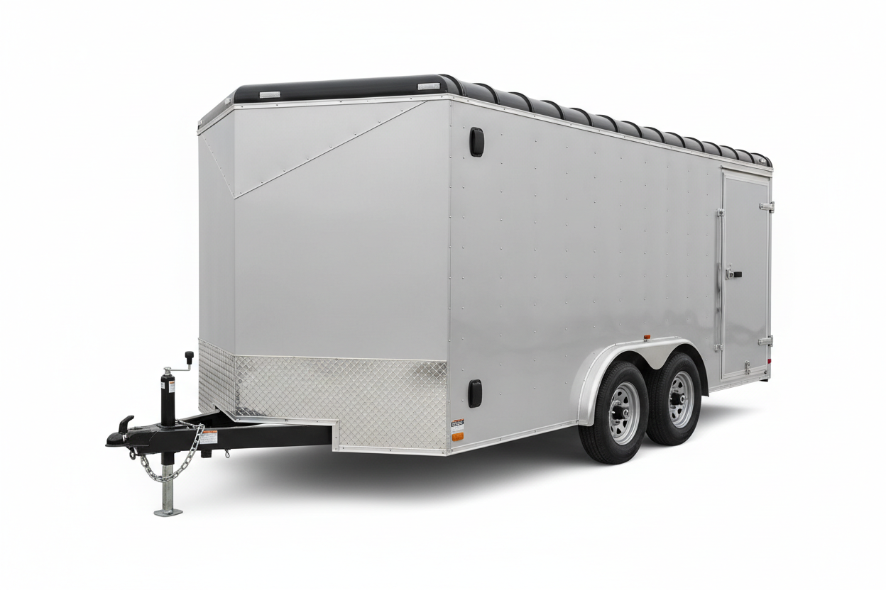 6x12 tandem axle V-nose enclosed cargo trailer