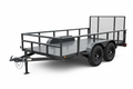 6x12 utility trailer with tandem axles and tube top rails