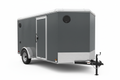 6x12 V-nose enclosed cargo trailer in charcoal gray