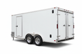 7x14 tandem axle white enclosed cargo trailer with barn doors
