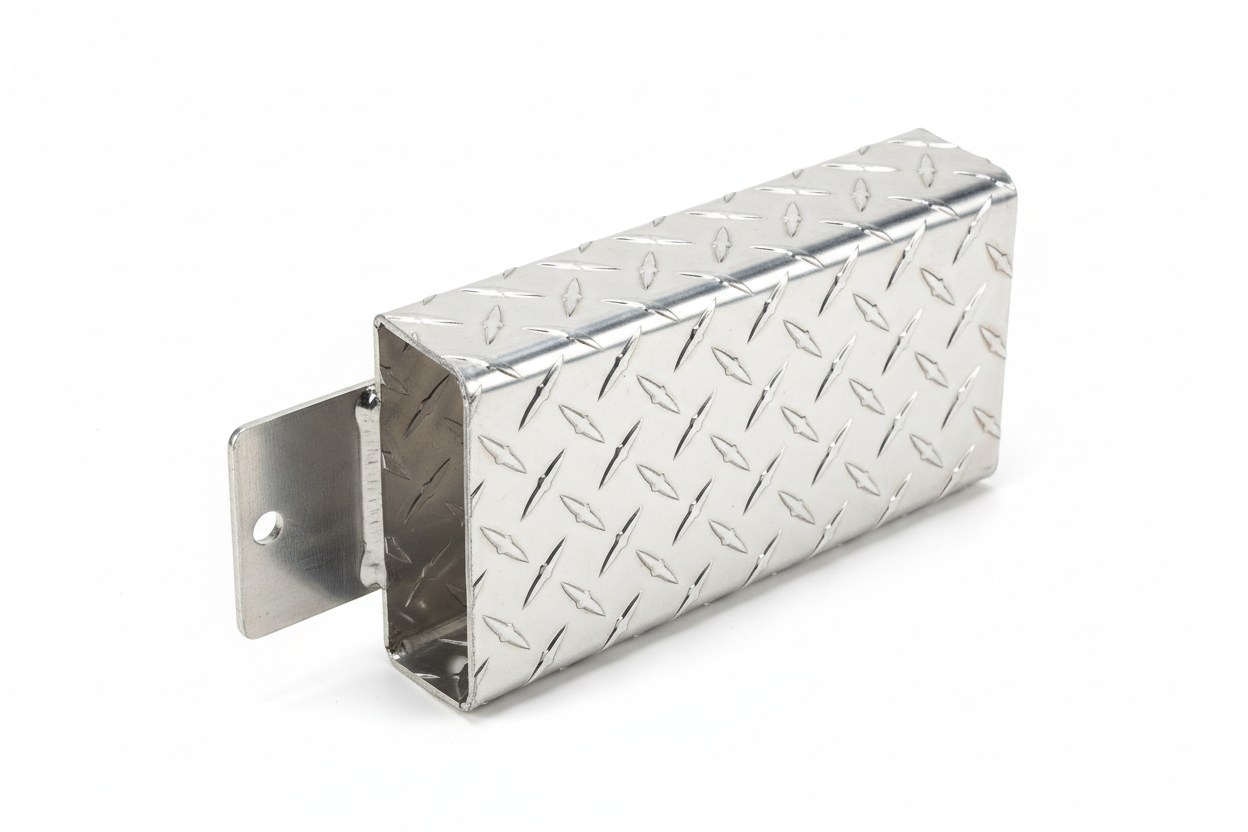 Aluminum tread plate light protector guard for boat trailer