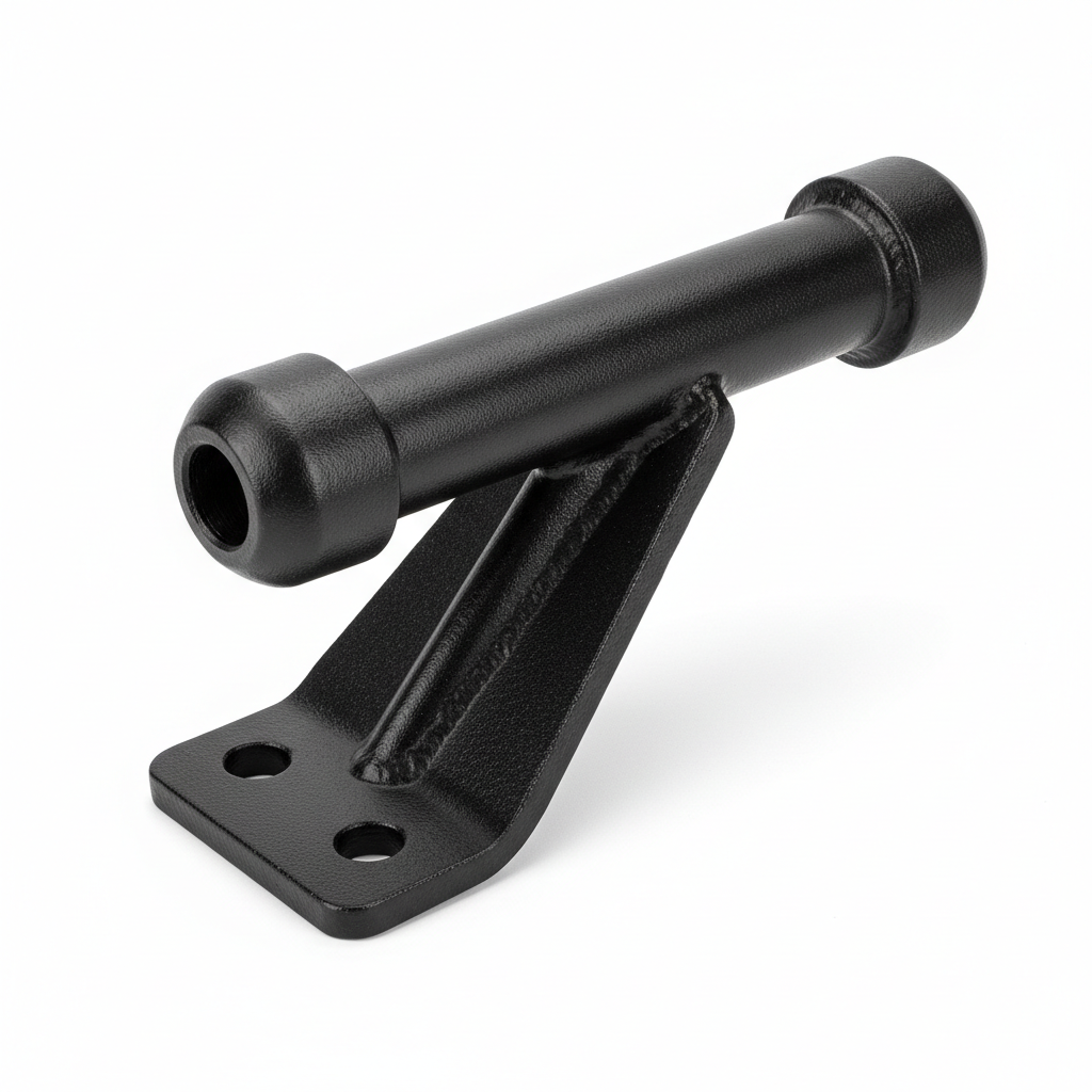 Black powder-coated ball mount shank with 4-inch drop
