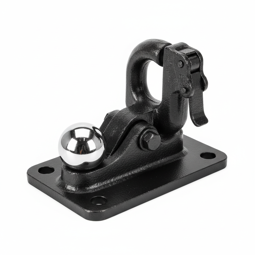 Combination pintle hook and 2-inch ball hitch mount