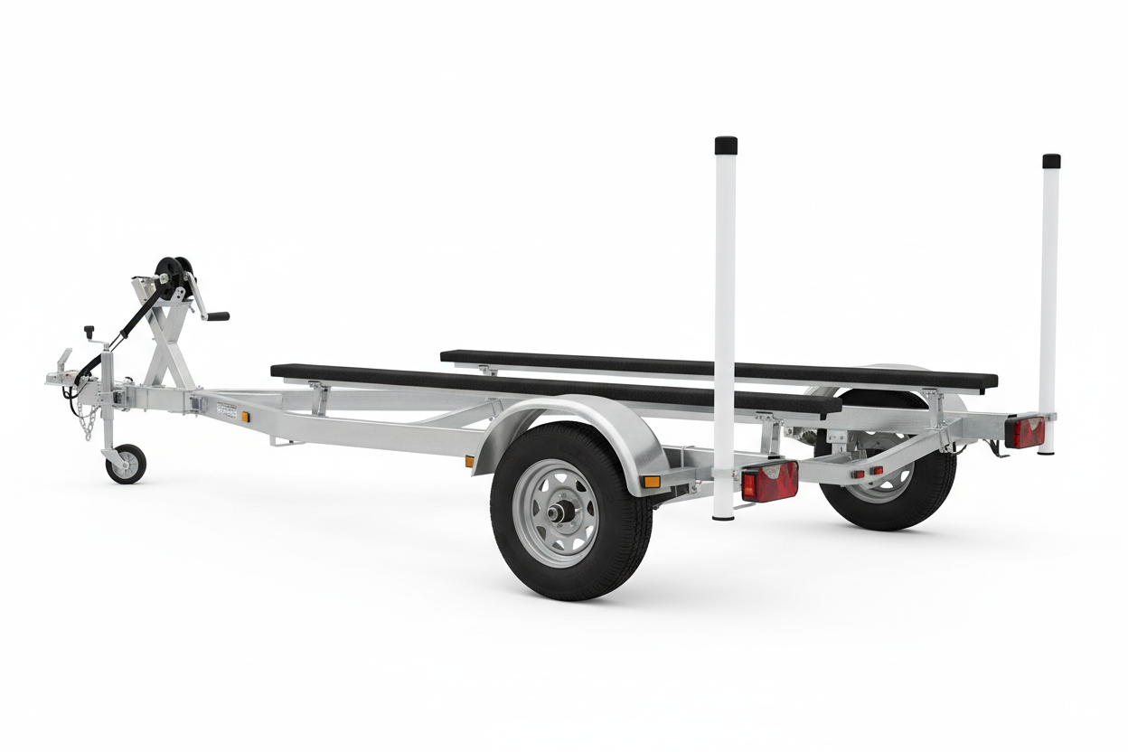 Complete aluminum boat trailer for 14-16 foot flat bottom boats