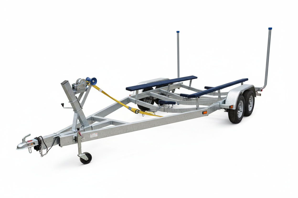 Galvanized boat trailer for 19-21 foot V-hull boats