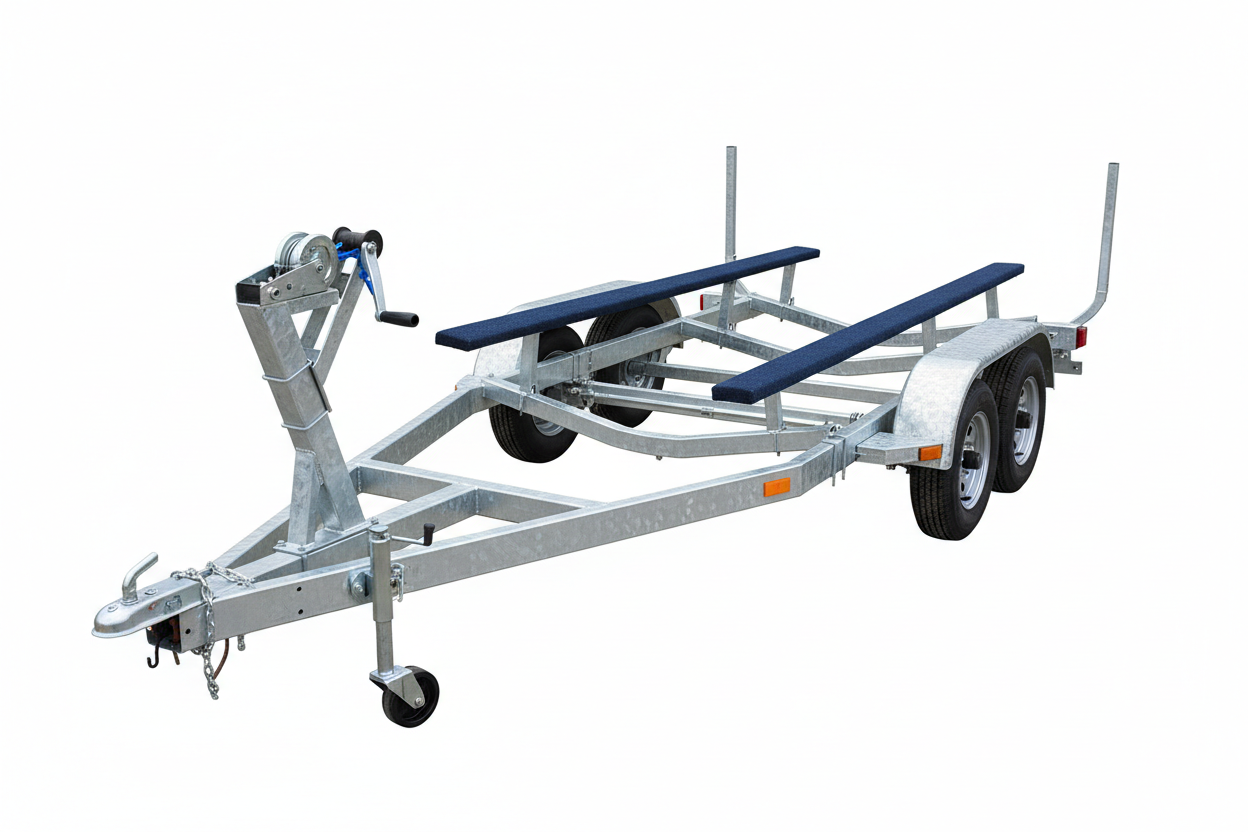 Galvanized steel boat trailer for 16-18 foot boats