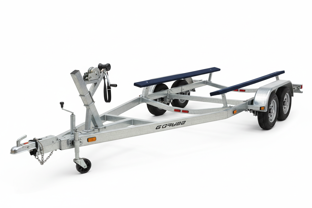 Galvanized Tilt-Style Tandem Axle Skiff Trailer - 18 ft