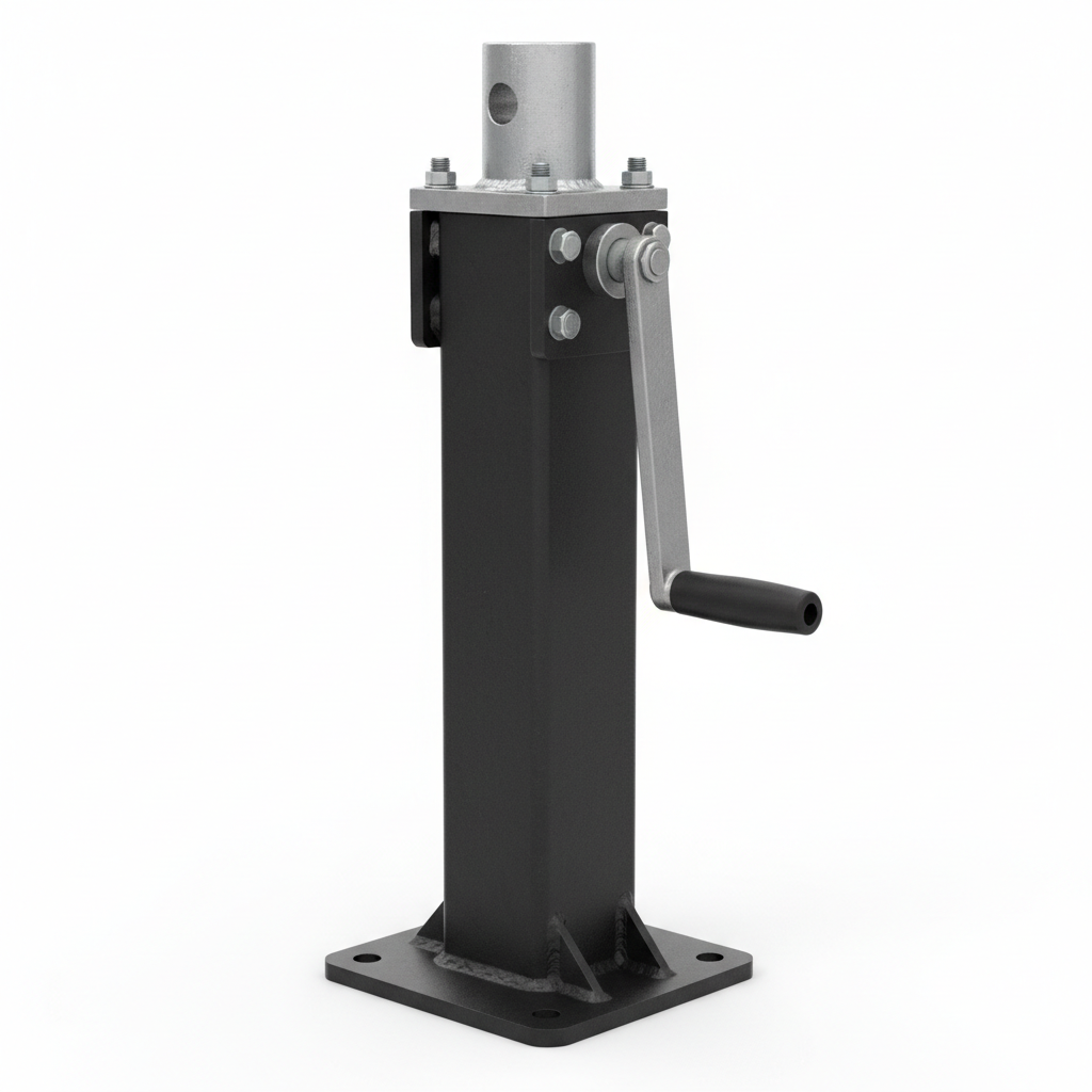 Heavy-Duty 12,000 lb Side-Wind Trailer Tongue Jack - Front Pin Mount