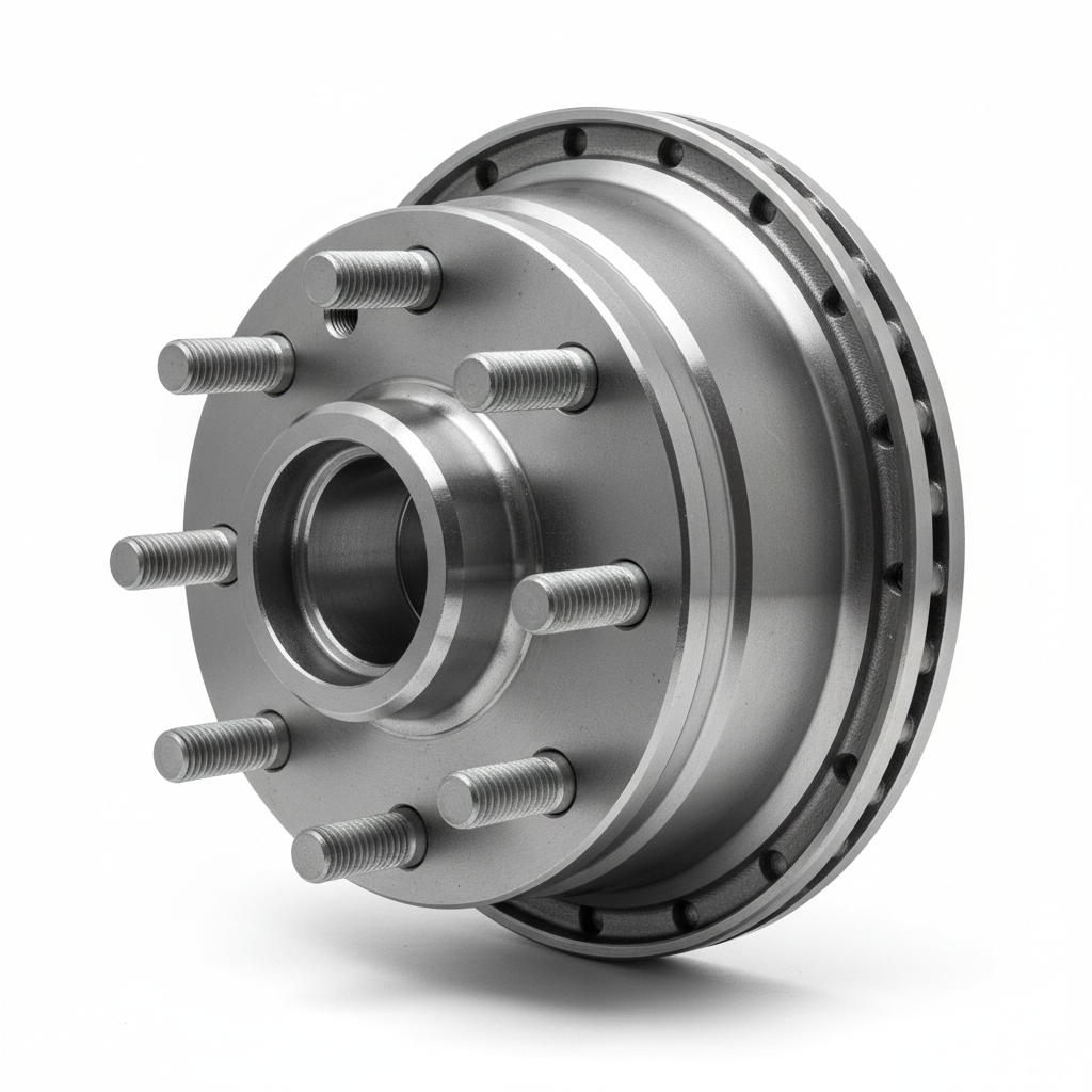 Heavy-duty 8-lug trailer brake hub and drum assembly