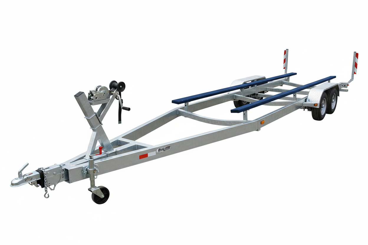 Heavy-duty tandem axle galvanized boat trailer for 28-foot boats