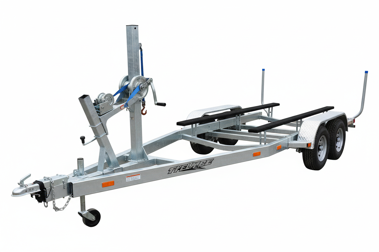 Large Heavy-Duty Tandem Axle Galvanized Boat Trailer - 26 ft