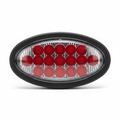 Oval LED trailer tail light with red LEDs and clear lens