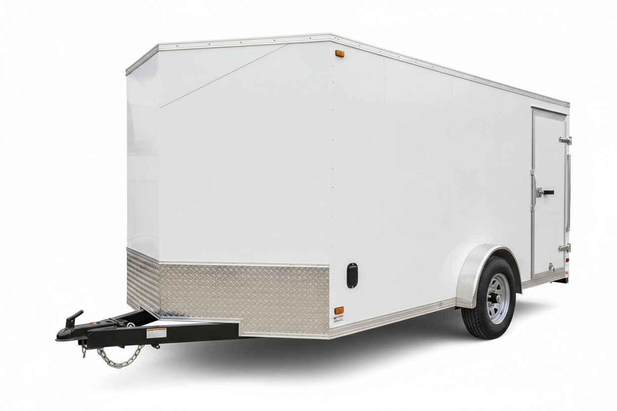 Premium 5x8 single axle V-nose enclosed cargo trailer