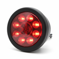 Round red LED trailer light with 10 diodes