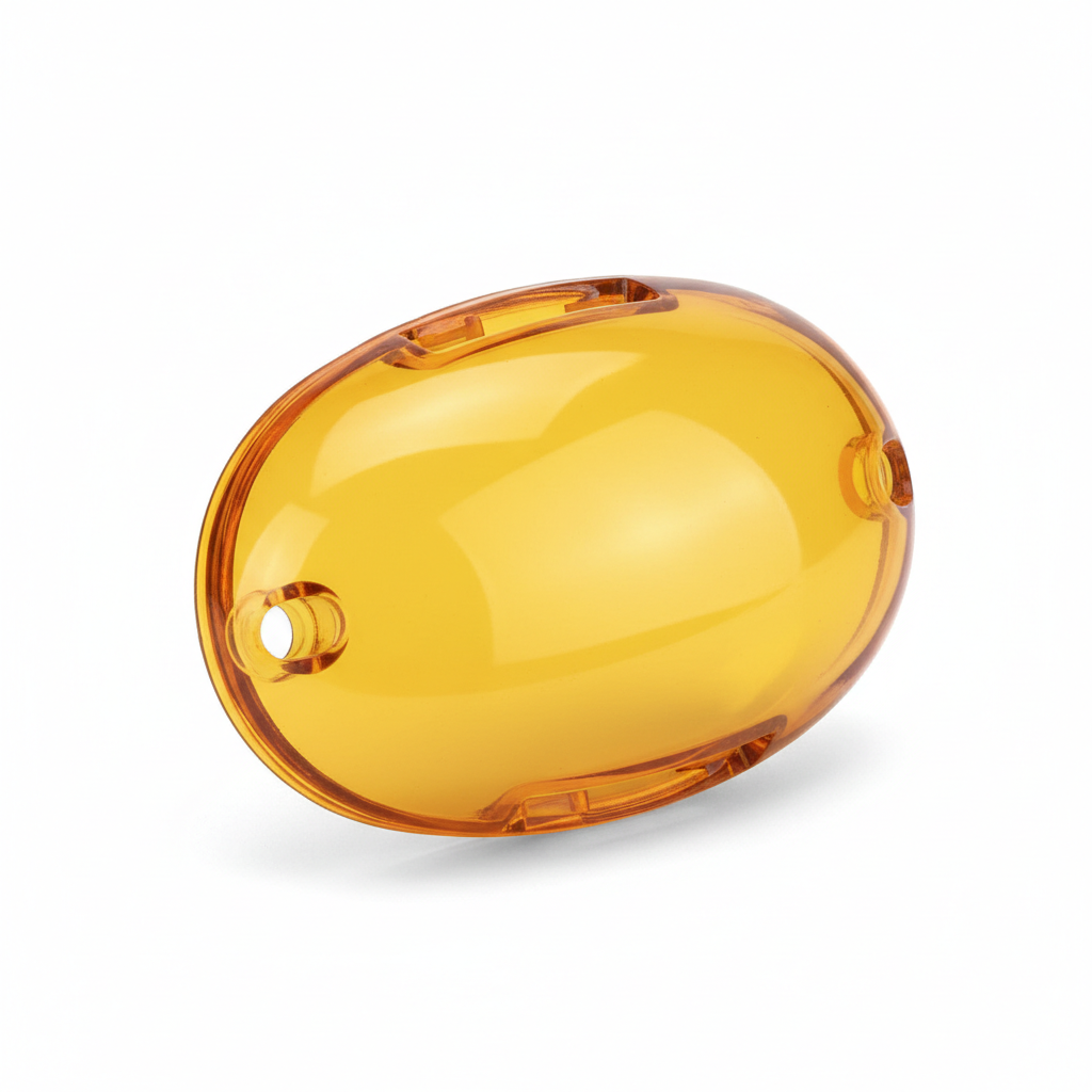 Single amber colored replacement lens for trailer marker light
