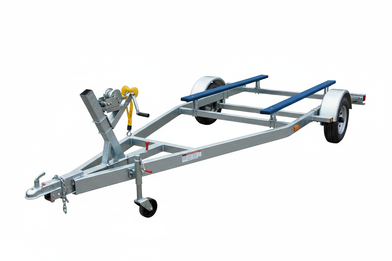 Single Axle Galvanized Heavy-Duty Skiff Trailer - 17 ft