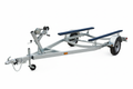 Single axle galvanized tilt-style boat trailer for wide-beam 16-foot boats