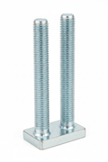 Single galvanized square U-bolt 7/16-inch threaded legs