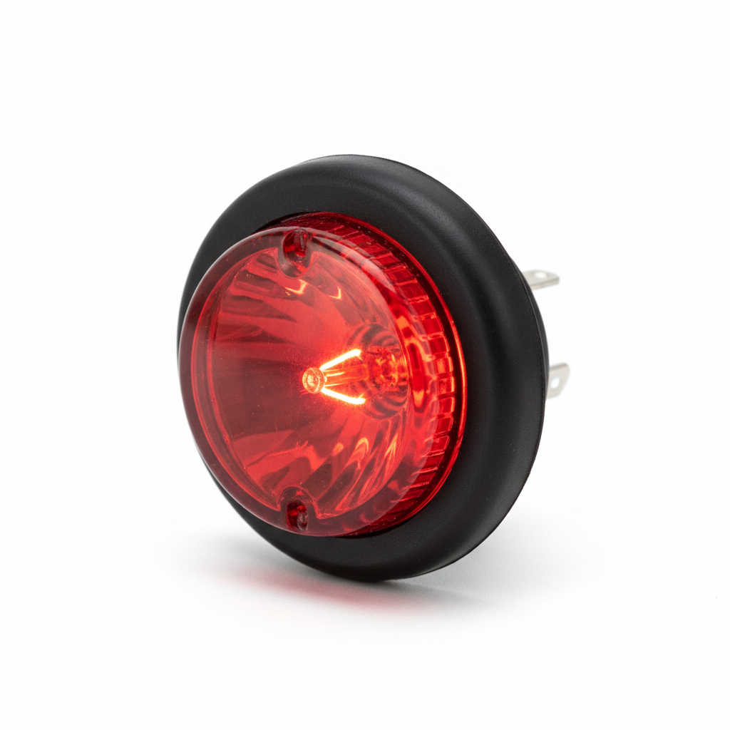 Small red 2.5-inch round incandescent clearance marker light
