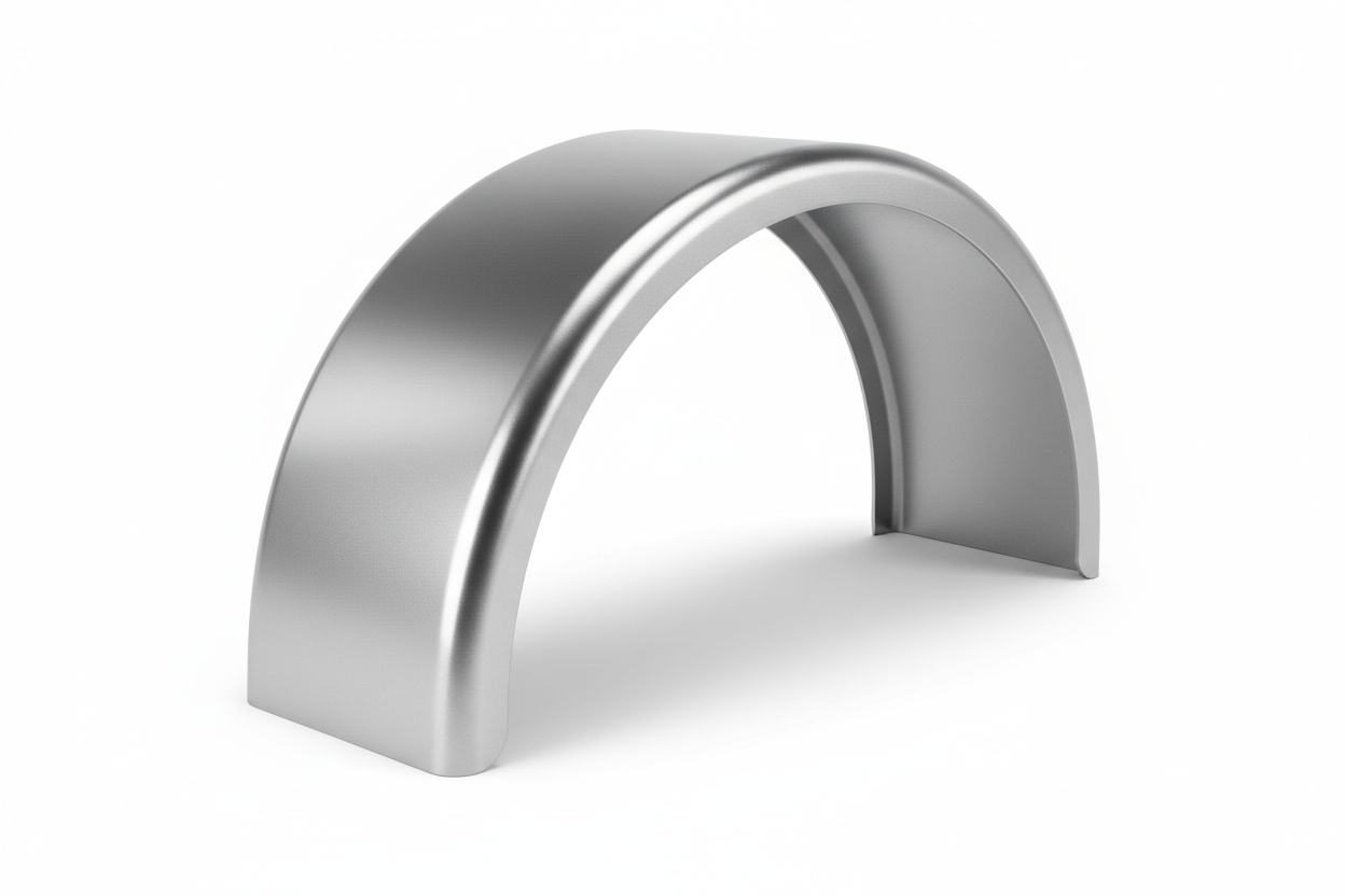 Smooth steel trailer fender for 15-inch tires