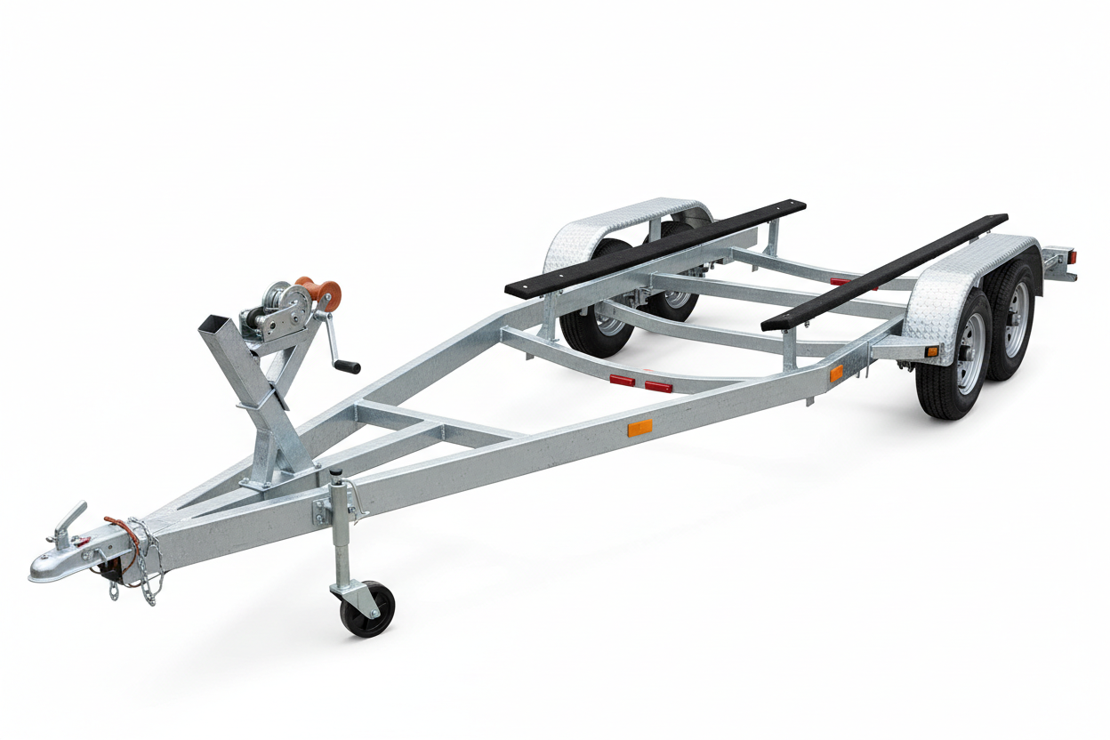 Tandem axle galvanized steel boat trailer for 18-20 foot boats