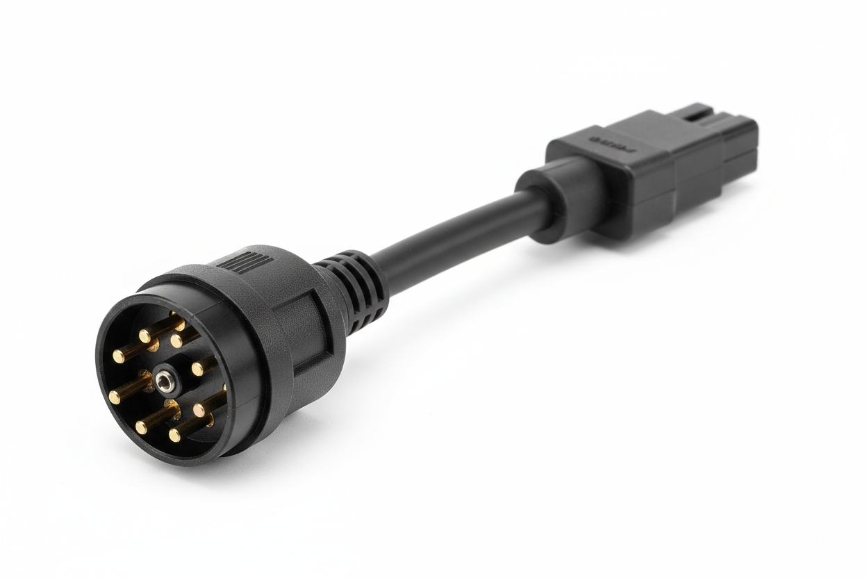 Trailer Wiring Adapter - 7-Way Round RV to 5-Way Flat Connector