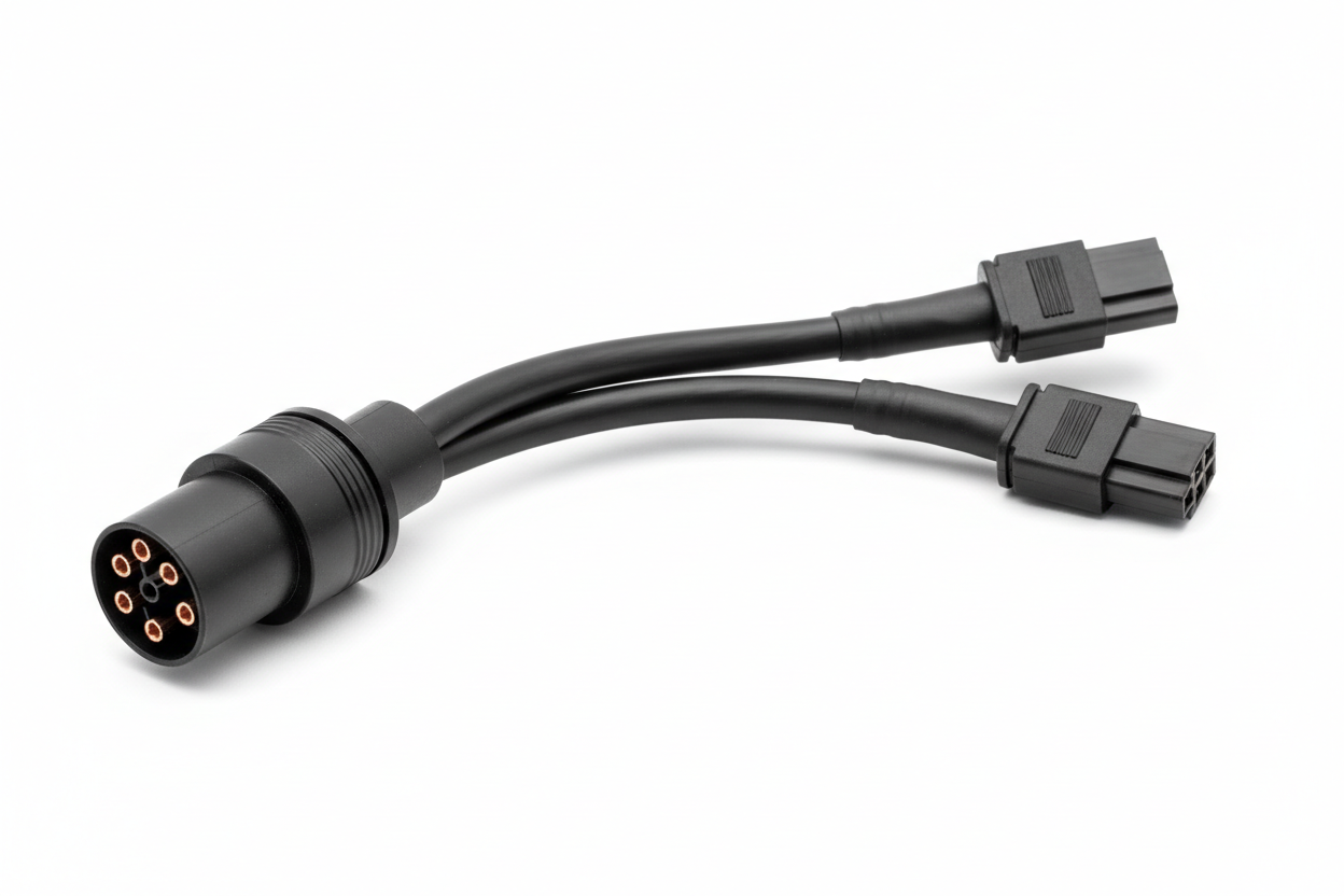 Trailer wiring adapter 7-way round to 5-flat and 4-flat