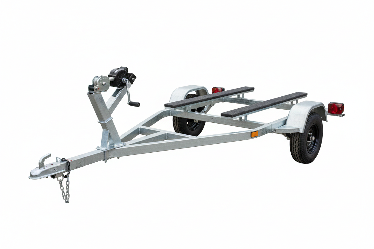 Very small single axle galvanized boat/PWC trailer