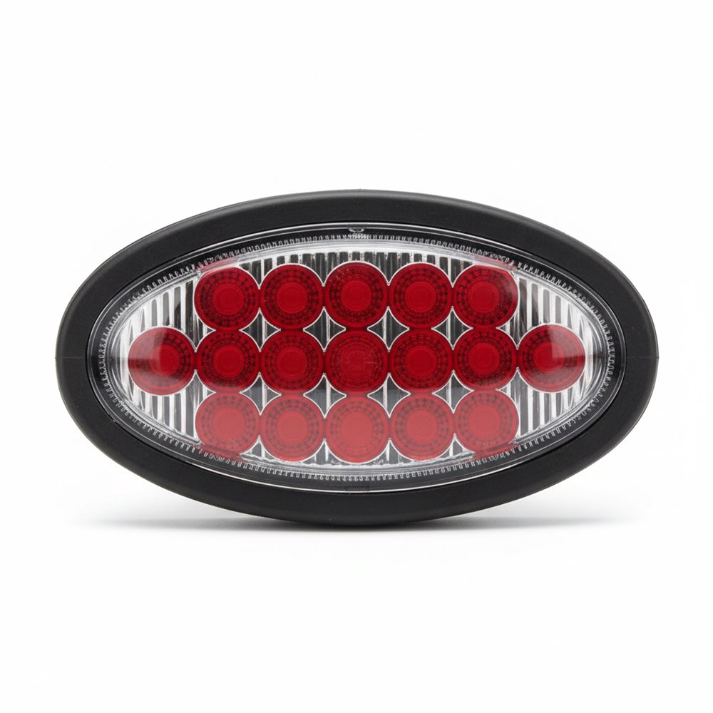 LED Light Oval Red/Clear 22D
